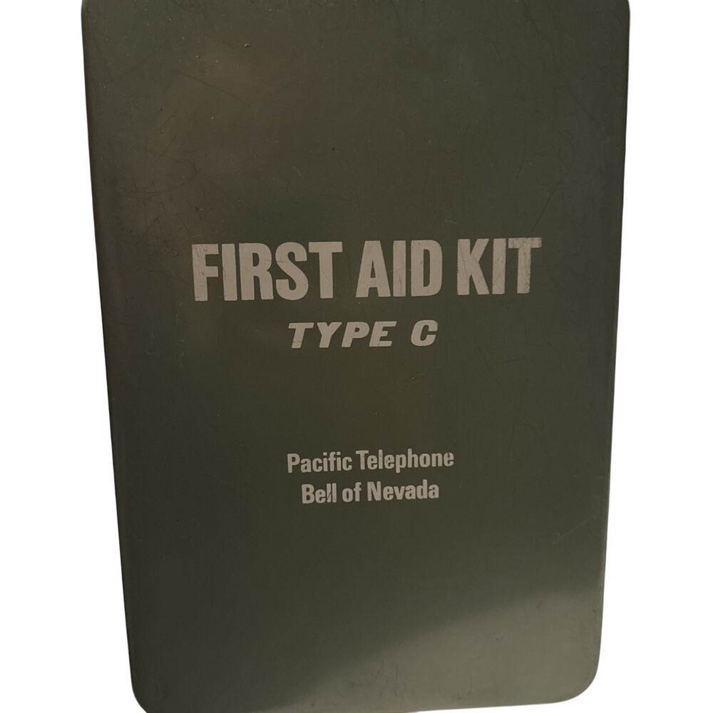 Vintage Pacific Telephone Bell of Nevada First Aid Kit‎ Type-C Metal Box Unused